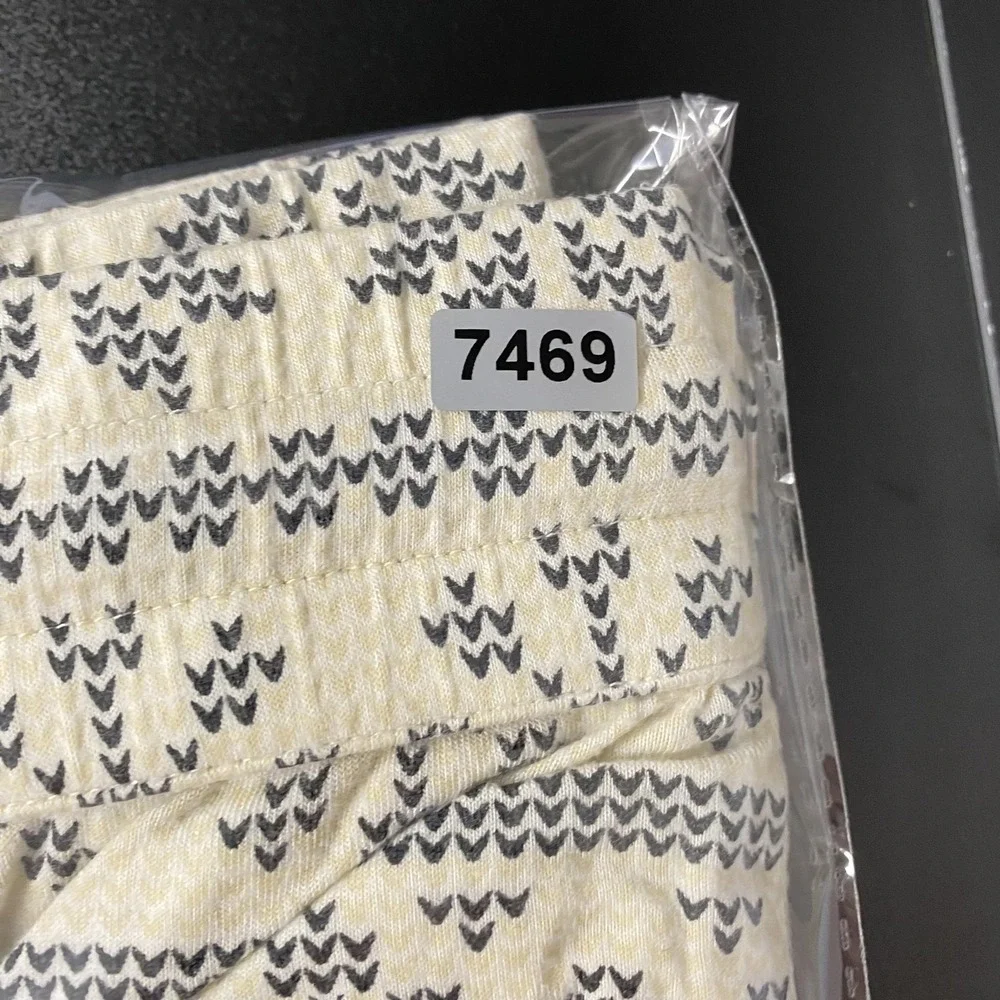 Kate Quinn Pajama Pants Womens Large Ivory Fair Isle Bamboo‎ Lounge Christmas